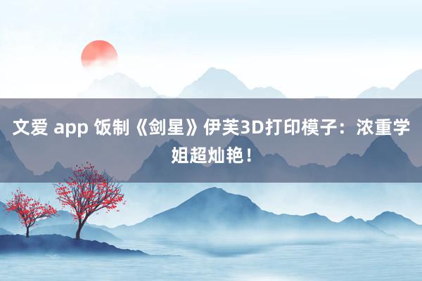 文爱 app 饭制《剑星》伊芙3D打印模子：浓重学姐超灿艳！