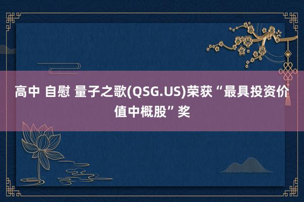 高中 自慰 量子之歌(QSG.US)荣获“最具投资价值中概股”奖