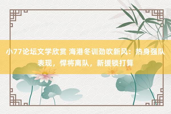 小77论坛文学欣赏 海港冬训劲吹新风：热身强队表现，悍将离队，新援锁打算