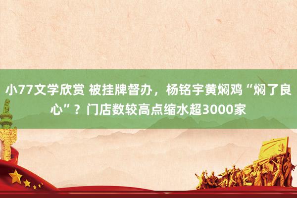 小77文学欣赏 被挂牌督办，杨铭宇黄焖鸡“焖了良心”？门店数较高点缩水超3000家